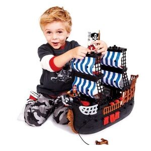 Fisher price Imaginext Black and Red Pirate Ship with 2 Figures new in box